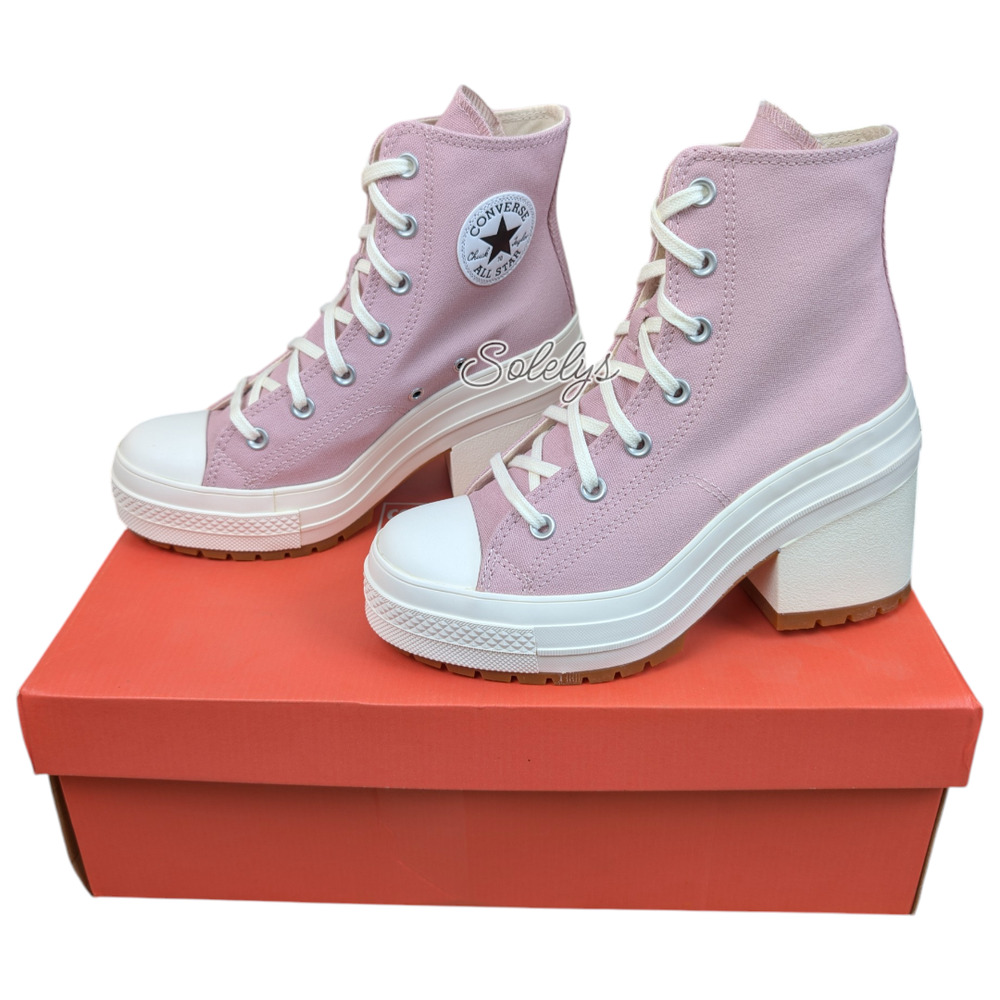 Converse Chuck 70 De Luxe Heel Static Pink Platform Sneaker Boot Womens 7.5 - Picture 4 of 10